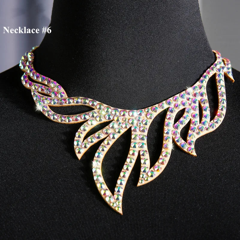 Belly Dance Sparkle Necklace Jewelry Competition Dancer Accessory Shine Dancing Necklace Stage Performance Costume Egypt Show