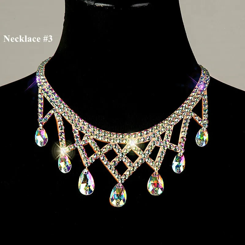 Belly Dance Sparkle Necklace Jewelry Competition Dancer Accessory Shine Dancing Necklace Stage Performance Costume Egypt Show