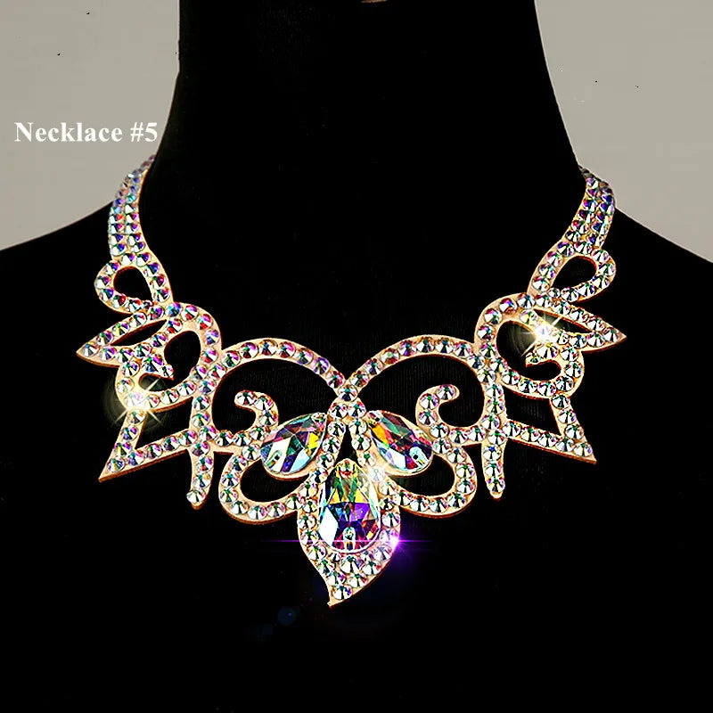 Belly Dance Sparkle Necklace Jewelry Competition Dancer Accessory Shine Dancing Necklace Stage Performance Costume Egypt Show