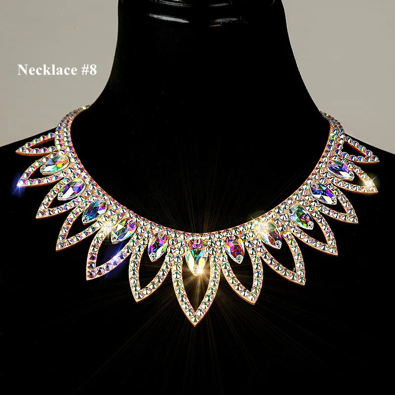 Belly Dance Sparkle Necklace Jewelry Competition Dancer Accessory Shine Dancing Necklace Stage Performance Costume Egypt Show