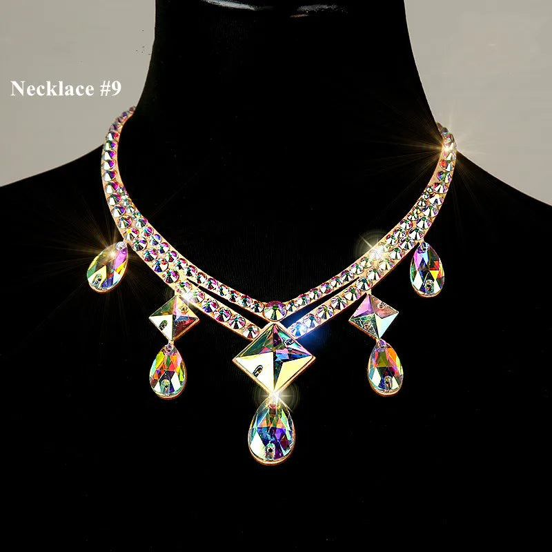 Belly Dance Sparkle Necklace Jewelry Competition Dancer Accessory Shine Dancing Necklace Stage Performance Costume Egypt Show