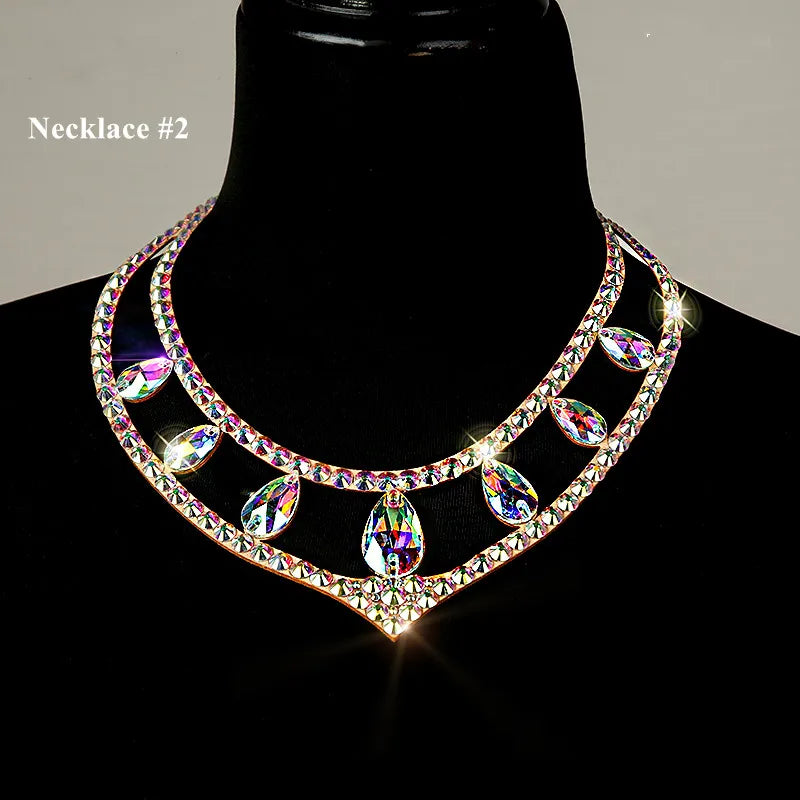 Belly Dance Sparkle Necklace Jewelry Competition Dancer Accessory Shine Dancing Necklace Stage Performance Costume Egypt Show