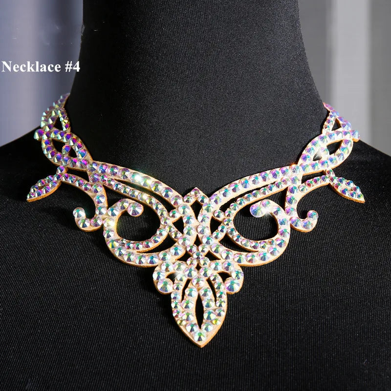 Belly Dance Sparkle Necklace Jewelry Competition Dancer Accessory Shine Dancing Necklace Stage Performance Costume Egypt Show