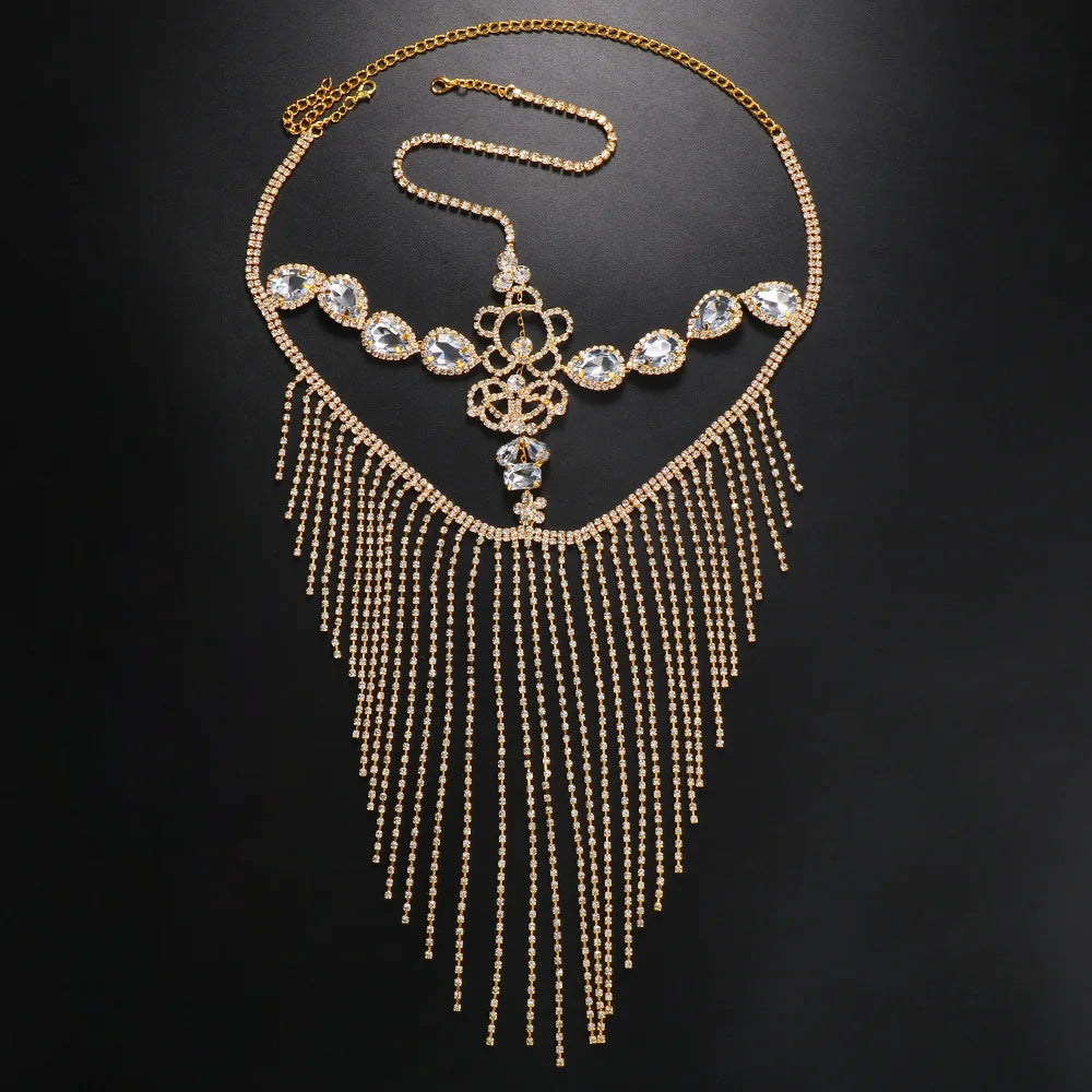 2024 Trend New Ladies Fashion Rhinestone Mask Fringe Face Accessories Dance Party Jewelry Accessories