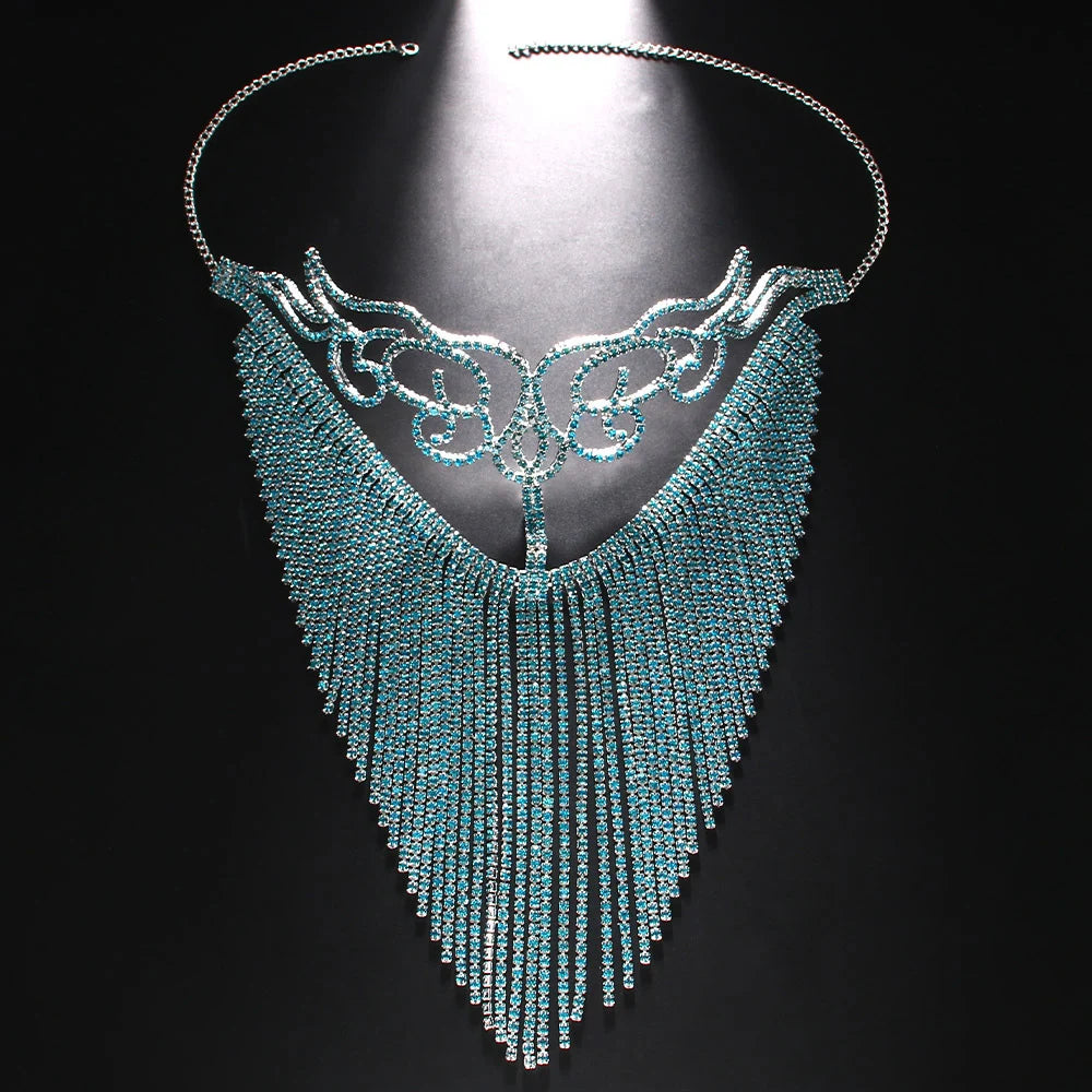 Red Crystal Boho Tassel Mask Chain Masquerade Face Accessories 2024 Exotic Fringe Bridal Rhinestone Mask Veil Jewelry for Women