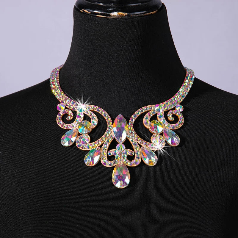 Belly Dance Sparkle Necklace Jewelry Competition Dancer Accessory Shine Dancing Necklace Stage Performance Costume Egypt Show