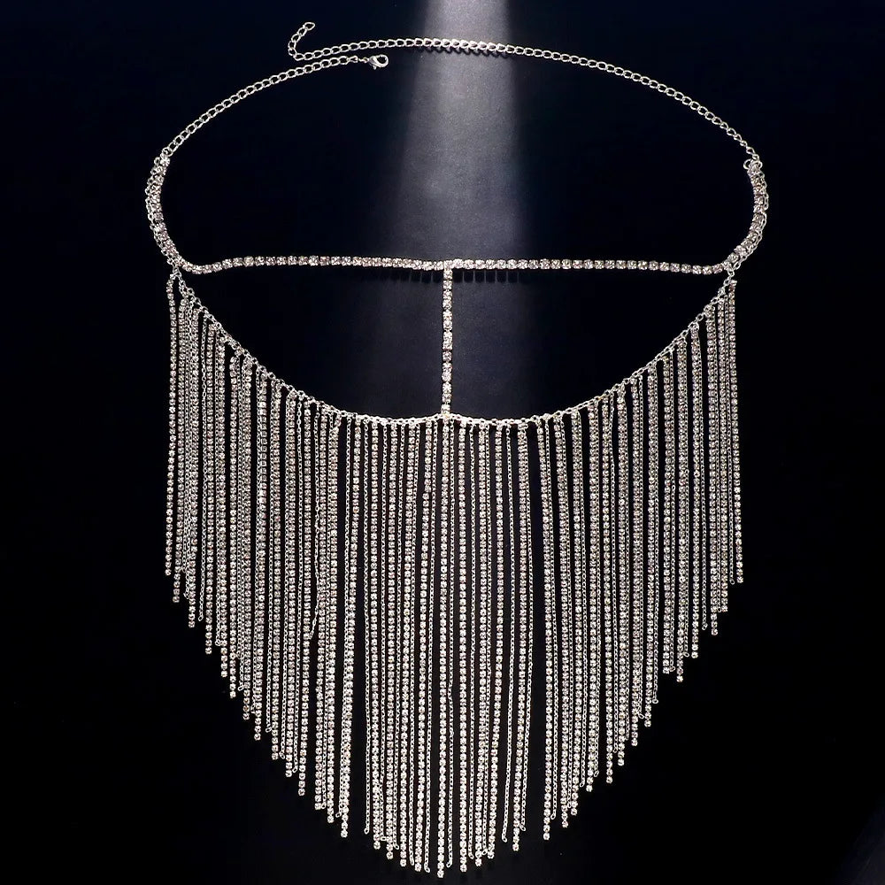 2024 Trend New Ladies Fashion Rhinestone Mask Fringe Face Accessories Dance Party Jewelry Accessories