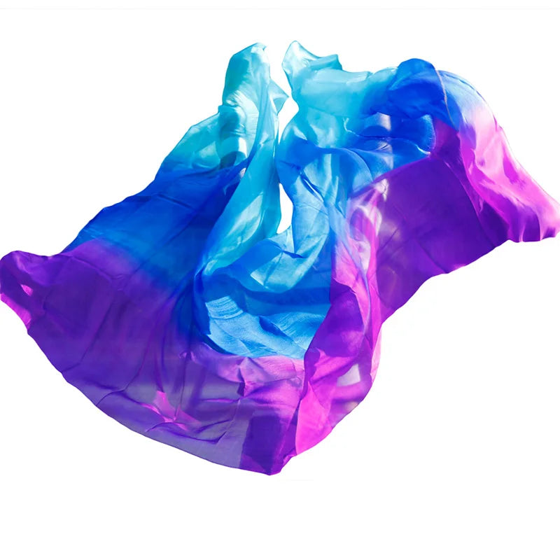 Belly dance veils 100% silk veils handmade gradual color veils can be customized