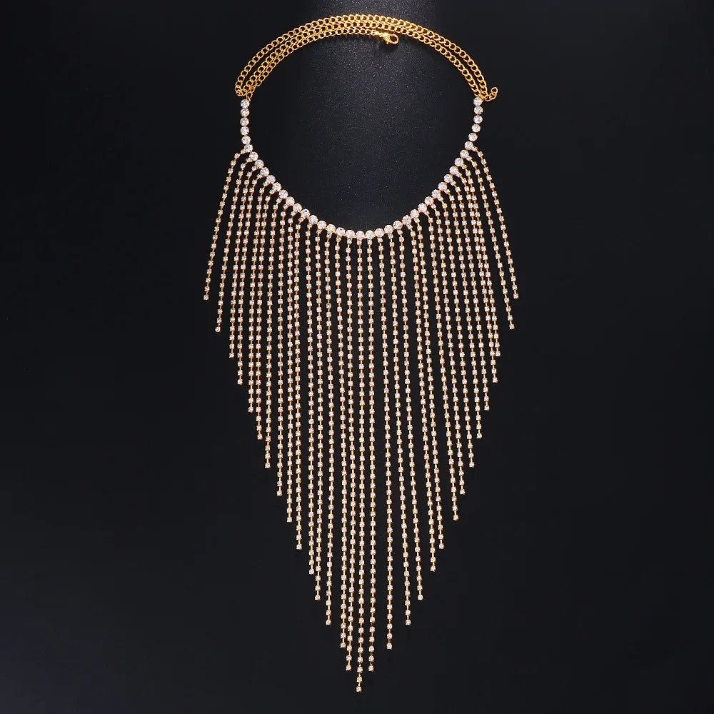 2024 Trend New Ladies Fashion Rhinestone Mask Fringe Face Accessories Dance Party Jewelry Accessories