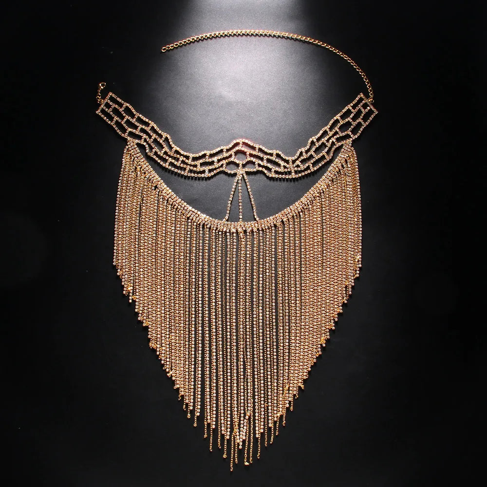 2024 Trend New Ladies Fashion Rhinestone Mask Fringe Face Accessories Dance Party Jewelry Accessories