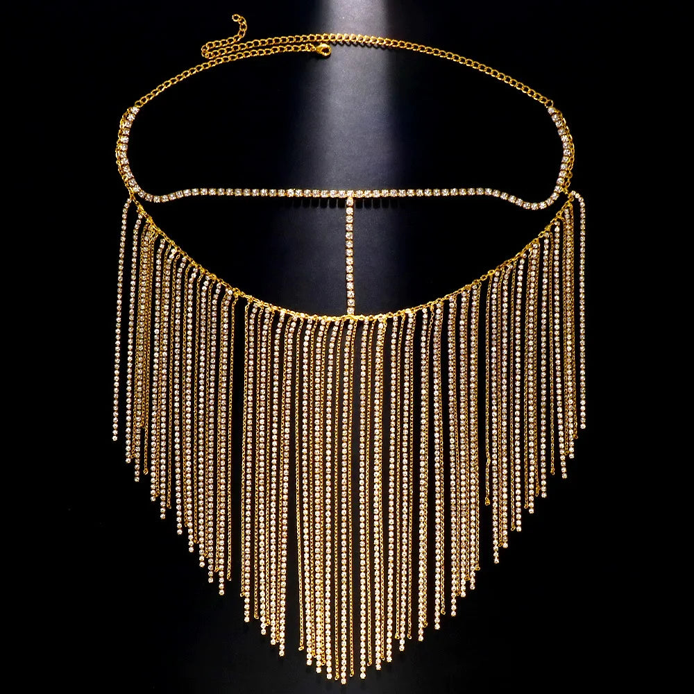 2024 Trend New Ladies Fashion Rhinestone Mask Fringe Face Accessories Dance Party Jewelry Accessories