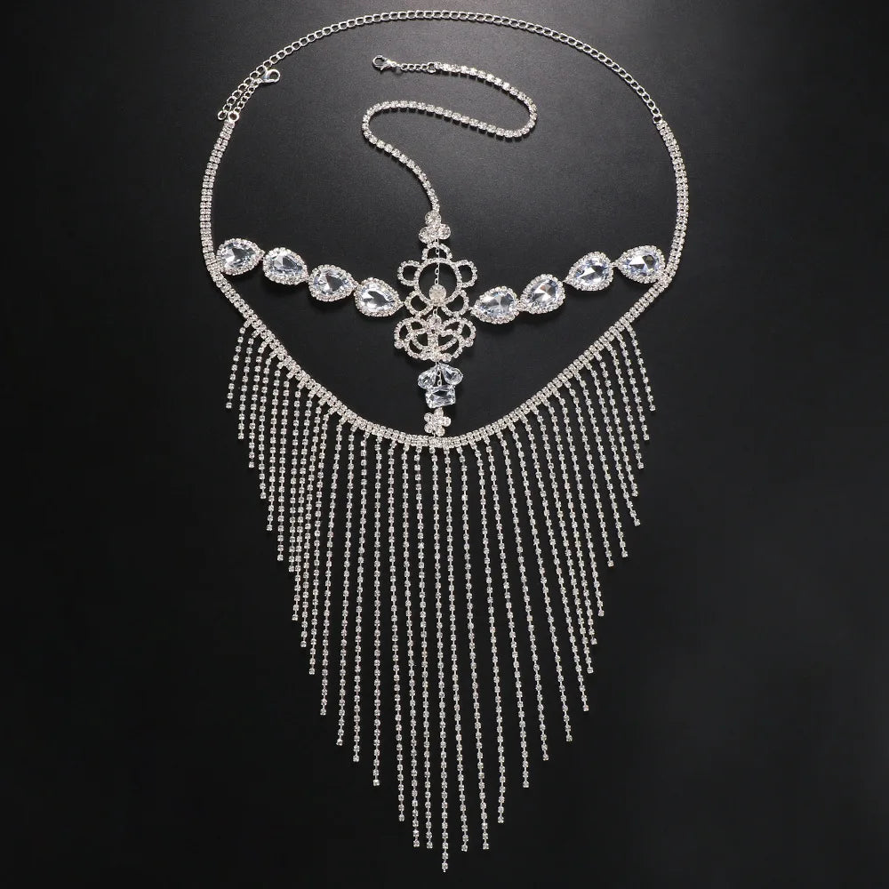 2024 Trend New Ladies Fashion Rhinestone Mask Fringe Face Accessories Dance Party Jewelry Accessories