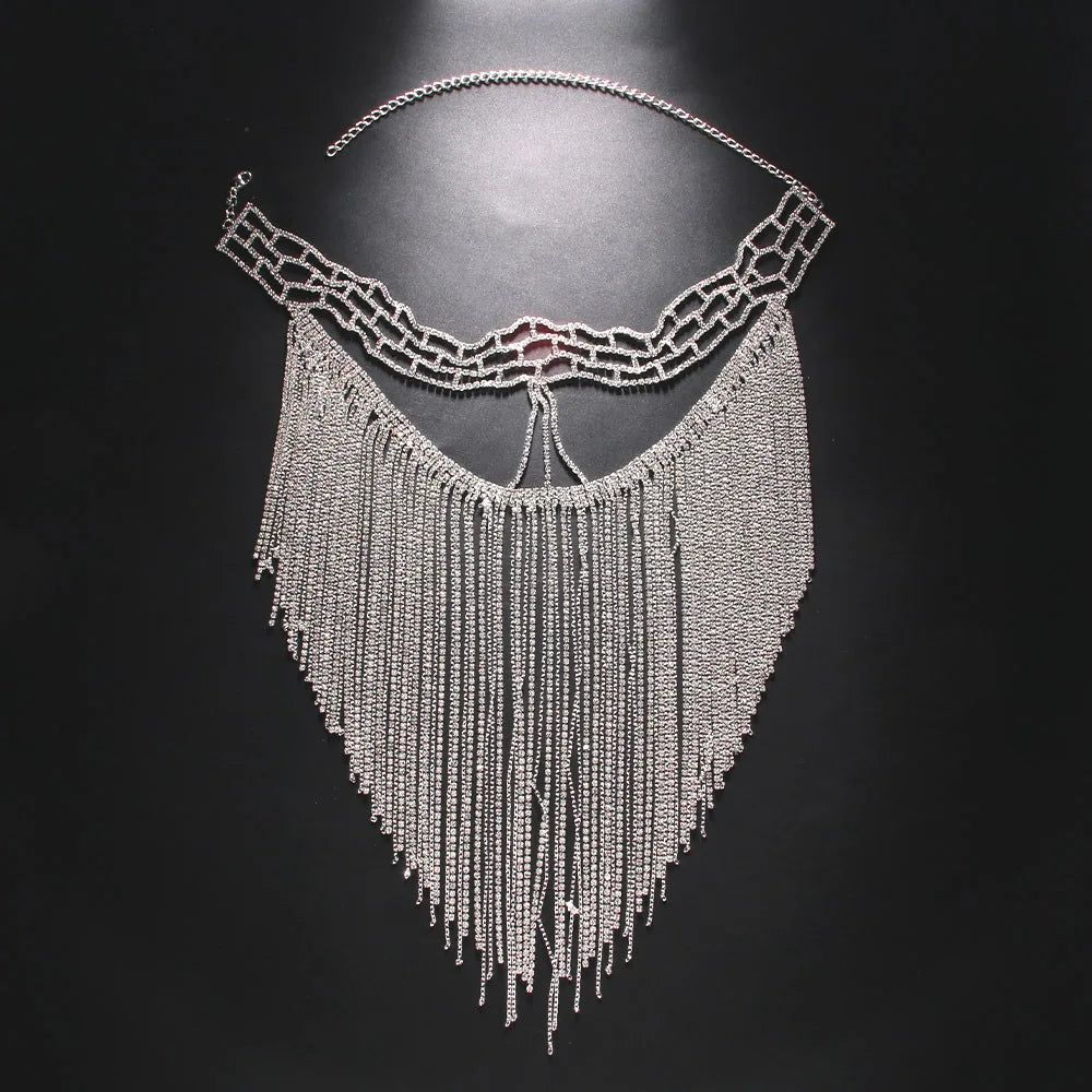 2024 Trend New Ladies Fashion Rhinestone Mask Fringe Face Accessories Dance Party Jewelry Accessories