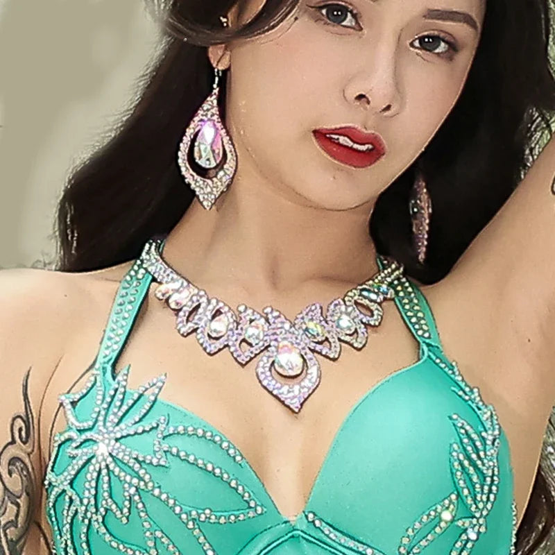 Belly Dance Necklace Female Adult Latin Stage Professional Performance Competition Accessories National Standard Dance Jewelry D