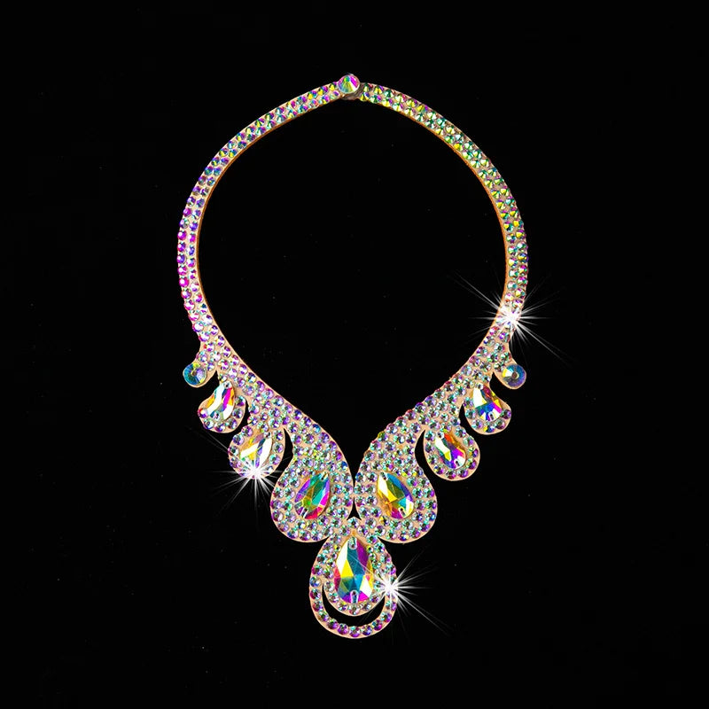 Belly Dance Sparkle Necklace Jewelry Competition Dancer Accessory Shine Dancing Necklace Stage Performance Costume Egypt Show