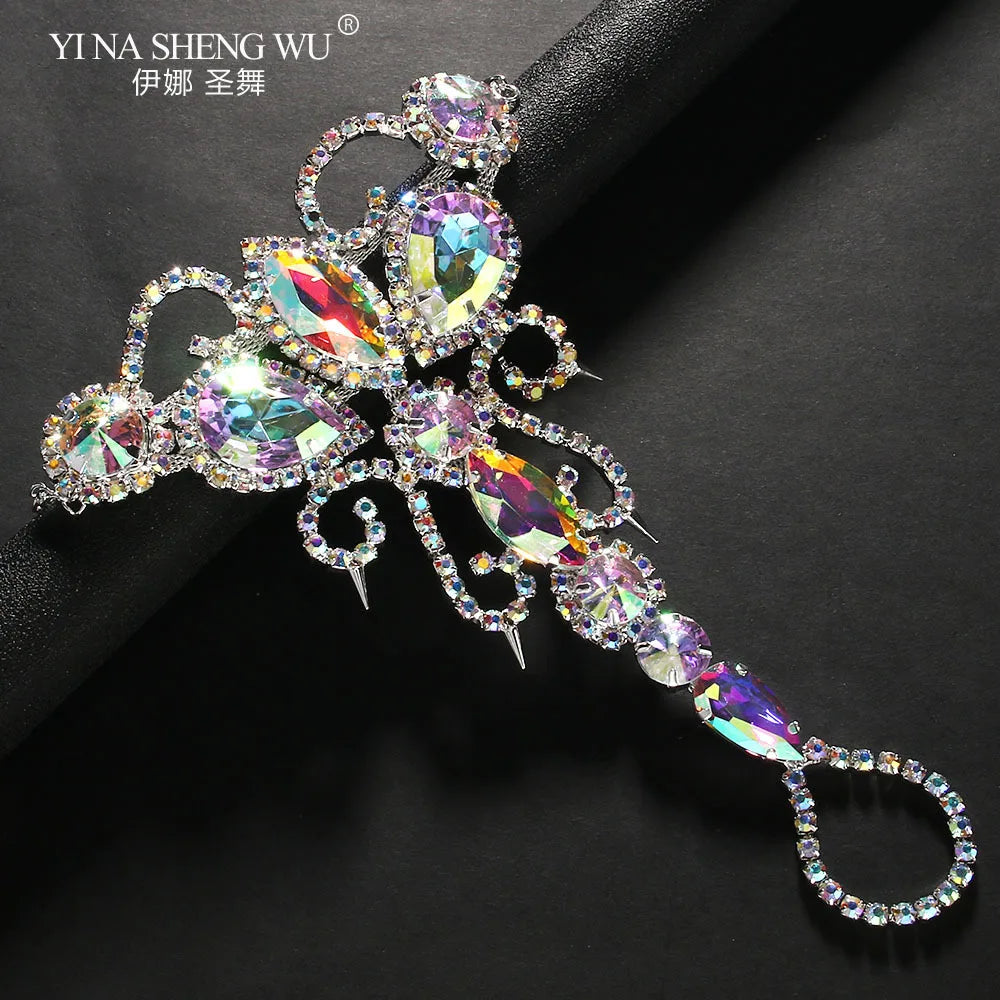 Belly Dance Costume Accessories Sexy Rhinestones Leg Chains Bracelet Shiny Crystal Jewelry For Bellydance Performance Show Wear