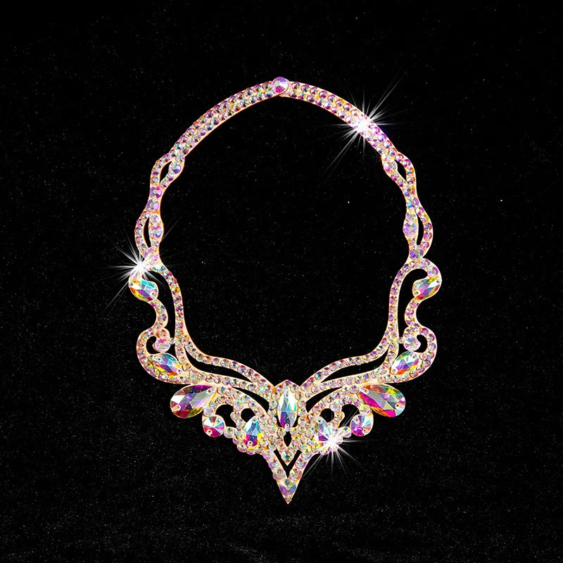 Belly Dance Sparkle Necklace Jewelry Competition Dancer Accessory Shine Dancing Necklace Stage Performance Costume Egypt Show