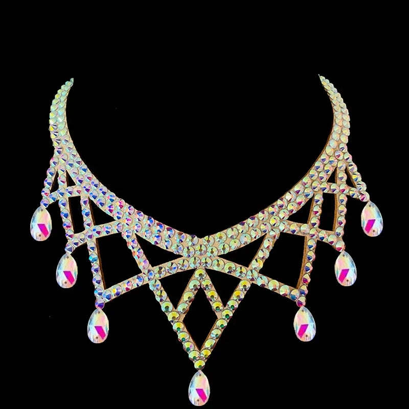 Belly Dance Necklace Female Adult Latin Stage Professional Performance Competition Accessories National Standard Dance Jewelry D