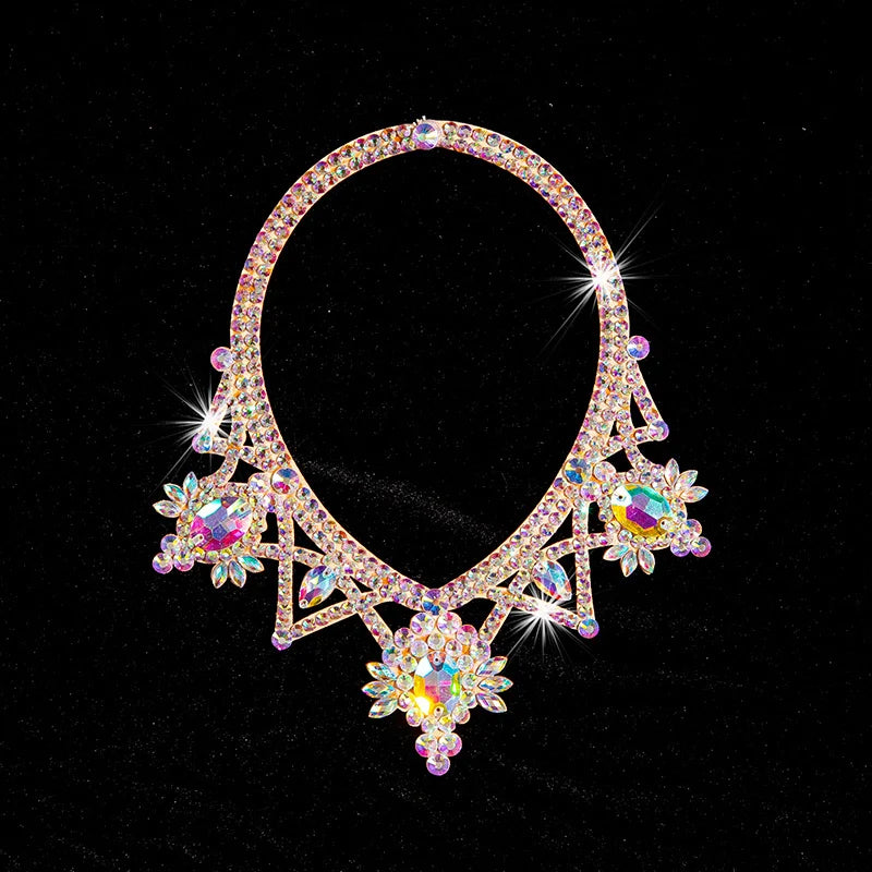 Belly Dance Sparkle Necklace Jewelry Competition Dancer Accessory Shine Dancing Necklace Stage Performance Costume Egypt Show